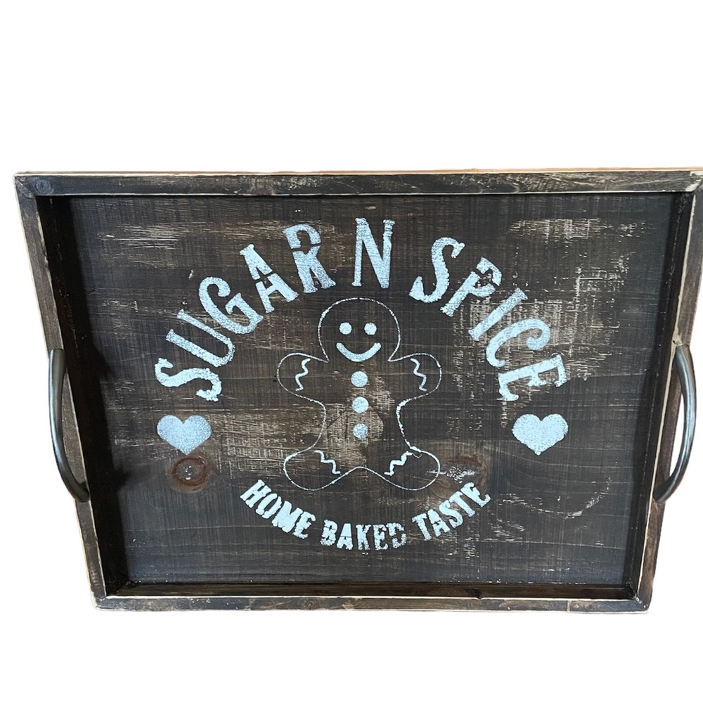 Wood serving tray. Great as decor, cookie serving, coffee/tea, wine, etc..